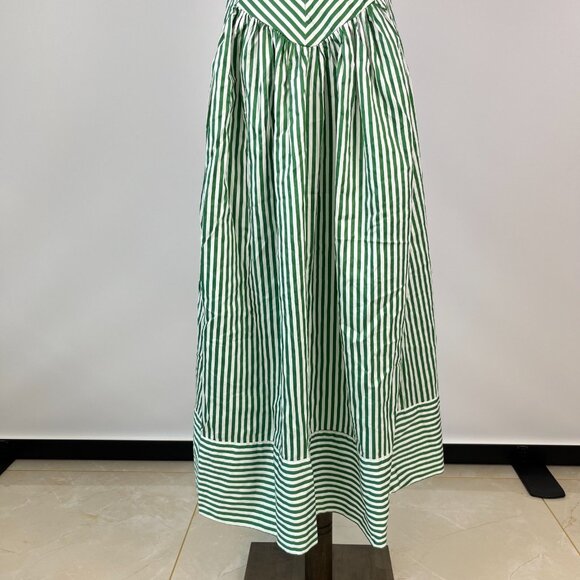 NWOT Farm Rio Stripe Cotton Sleeveless V-Neck Drop-Waist Midi Dress Size M - Picture 10 of 15